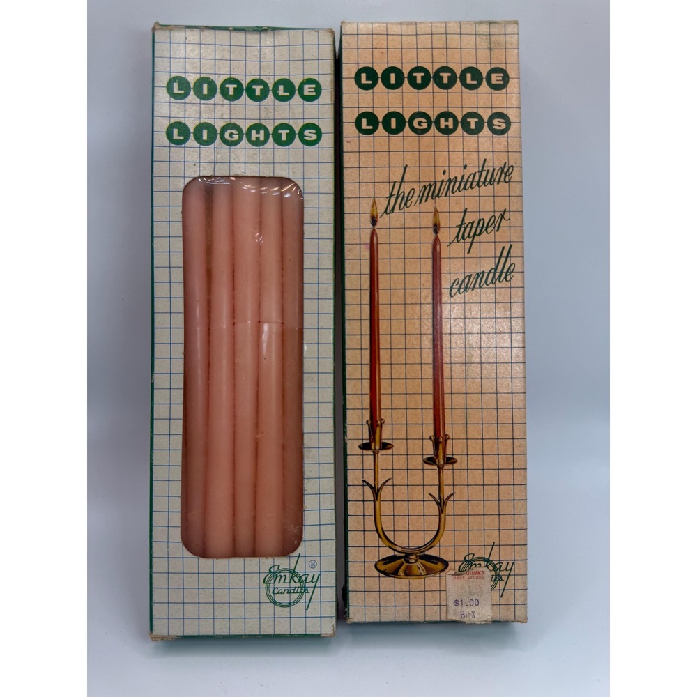 Vintage EmKay "Little Lights" Candles‎ Pink & Red Boxed Sets Mid Century